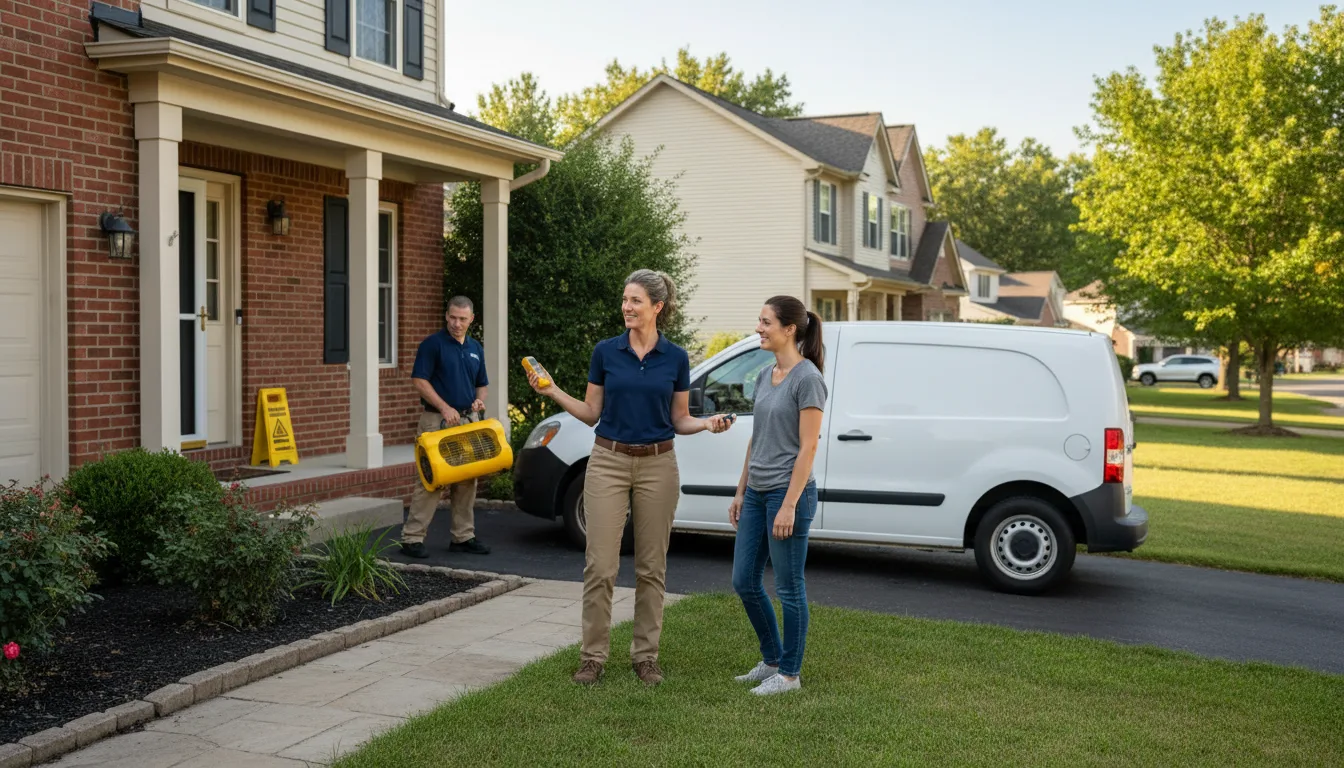 Residential water damage restoration in Taylor Springs, IL